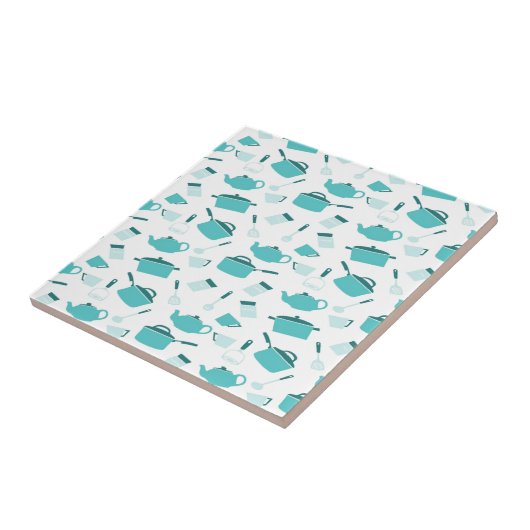ターコイズブルー料理キッチン用品抽象芸術 タイル (側面)