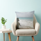 ターコイズブルー海と泡立つ波シースケープ クッション (椅子)