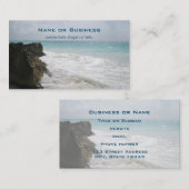 ターコイズブルー海と泡立つ波シースケープ 名刺 (正面/裏面)