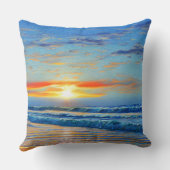 ターコイズブルー海アットサンセット クッション (裏面)