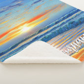 ターコイズブルー海アットサンセット シェルパブランケット (3/4)