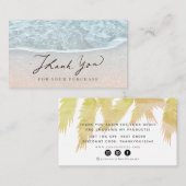 ターコイズブルー海ビーチサンキュービジネスカード 名刺 (正面/裏面)