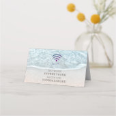 ターコイズブルー海ビーチWi-Fi標識 プレイスカード (正面)