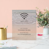 ターコイズブルー海ビーチWi-Fi アクリルサイン (ウェディング)