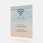 ターコイズブルー海ビーチWi-Fi アクリルサイン (傾斜)