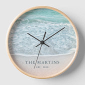 ターコイズブルー海ファミリー名設立年 壁時計 (正面)