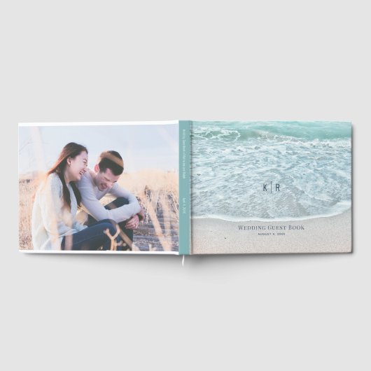 ターコイズブルー海結婚のフォトゲストブック ゲストブック (全面)