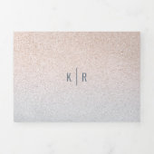 ターコイズブルー海結婚フォトのオールインワン 三つ折り招待状 (カバー)