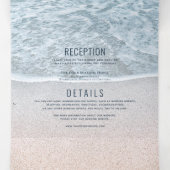 ターコイズブルー海結婚フォトのオールインワン 三つ折り招待状 (内部中)