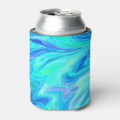 ターコイズブルー熱帯抽象芸術 缶クーラー (缶正面)