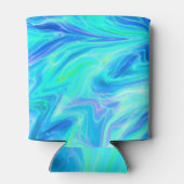 ターコイズブルー熱帯抽象芸術 缶クーラー (裏面)