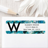 ターコイズブルー瑪瑙ブラック金ゴールド幾何三角形 ラベル (インサイチュ)