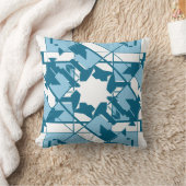 ターコイズブルー白地中海のインスパイアフローラ クッション (ブランケット)