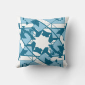 ターコイズブルー白地中海のインスパイアフローラ クッション (裏面)