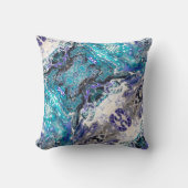 ターコイズブルー白黒抽象芸術 クッション (正面)