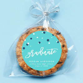 ターコイズブルー紙吹雪大学院卒業 ラウンドシール