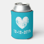 ターコイズブルー結婚の缶クーラーとかわいいハート 缶クーラー (缶裏面)