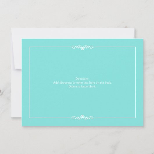 ターコイズブルー結婚ズリハーサルディナー招待状 招待状 (裏面)