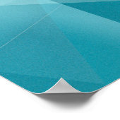 ターコイズブルー結晶三角形の背景 ポスター (角)