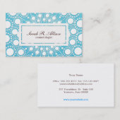 ターコイズブルー美容師エンボスリネンルック 名刺 (正面/裏面)