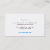 ターコイズブルー美容師エンボスリネンルック 名刺 (裏面)