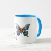 ターコイズブルー蝶 マグカップ (正面右)