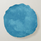 ターコイズブルー金ゴールドヒョウ印刷 ラウンドクッション (裏面)