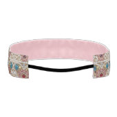 ターコイズブルー銀金ゴールドブルゴーニュのピンクボヘミア アスレチックヘッドバンド (裏面)