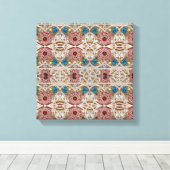 ターコイズブルー銀金ゴールドブルゴーニュのピンクボヘミア キャンバスプリント (インサイチュ (ウッドフロア))