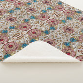 ターコイズブルー銀金ゴールドブルゴーニュのピンクボヘミア シェルパブランケット (3/4)