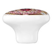 ターコイズブルー銀金ゴールドブルゴーニュのピンクボヘミア セラミックノブ (側面)