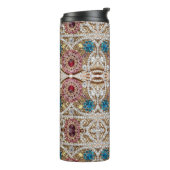 ターコイズブルー銀金ゴールドブルゴーニュのピンクボヘミア タンブラー (回転左)