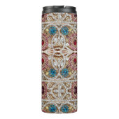 ターコイズブルー銀金ゴールドブルゴーニュのピンクボヘミア タンブラー (裏面)