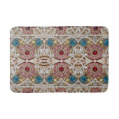 ターコイズブルー銀金ゴールドブルゴーニュのピンクボヘミア バスマット (正面)