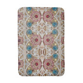 ターコイズブルー銀金ゴールドブルゴーニュのピンクボヘミア バスマット (正面縦)