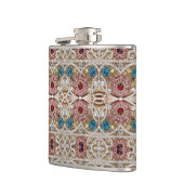 ターコイズブルー銀金ゴールドブルゴーニュのピンクボヘミア フラスク (左)