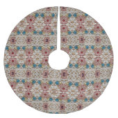 ターコイズブルー銀金ゴールドブルゴーニュのピンクボヘミア ブラッシュドポリエステルツリースカート (正面)