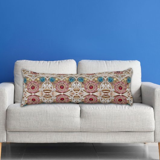 ターコイズブルー銀金ゴールドブルゴーニュのピンクボヘミア ボディピロー