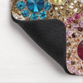 ターコイズブルー銀金ゴールドブルゴーニュのピンクボヘミア マウスパッド (コーナー)