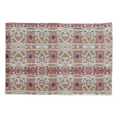 ターコイズブルー銀金ゴールドブルゴーニュのピンクボヘミア 枕カバー (裏面-左)