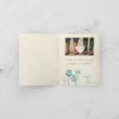 ターコイズブルー/イボリー フォト サンクス カード (内部)