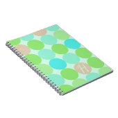 ターコイズブルー&オレンジサークルモノグラム ノートブック (右側)