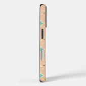ターコイズブルー、オレンジ、ブラックのレトロ幾何学模様 Case-Mate iPhoneケース (裏面 / 右)
