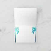 ターコイズブルー オレンジ ヤシの木 ありがとうカード サンキューカード (内部)