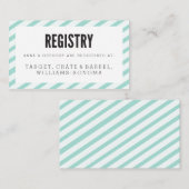 ターコイズブルー カーニバル ストライプ レジストリー インサート カード (正面/裏面)