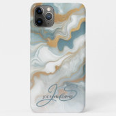 ターコイズブルー ゴールド ホワイト 大理石模様 Case-Mate iPhoneケース (裏面)