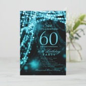 ターコイズブルー | サプライズ60歳の誕生日パーティー 招待状 (スタンド正面)