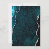 ターコイズブルー シルバー アゲート ダーク 50歳の誕生日 招待状 (裏面)