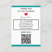 ターコイズブルー ジュエリー イヤリング ウェブサイト QRコード 名刺 (裏面)