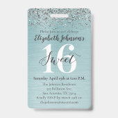 ターコイズブルー スイート16 バースデー VIP バッジ (裏面)